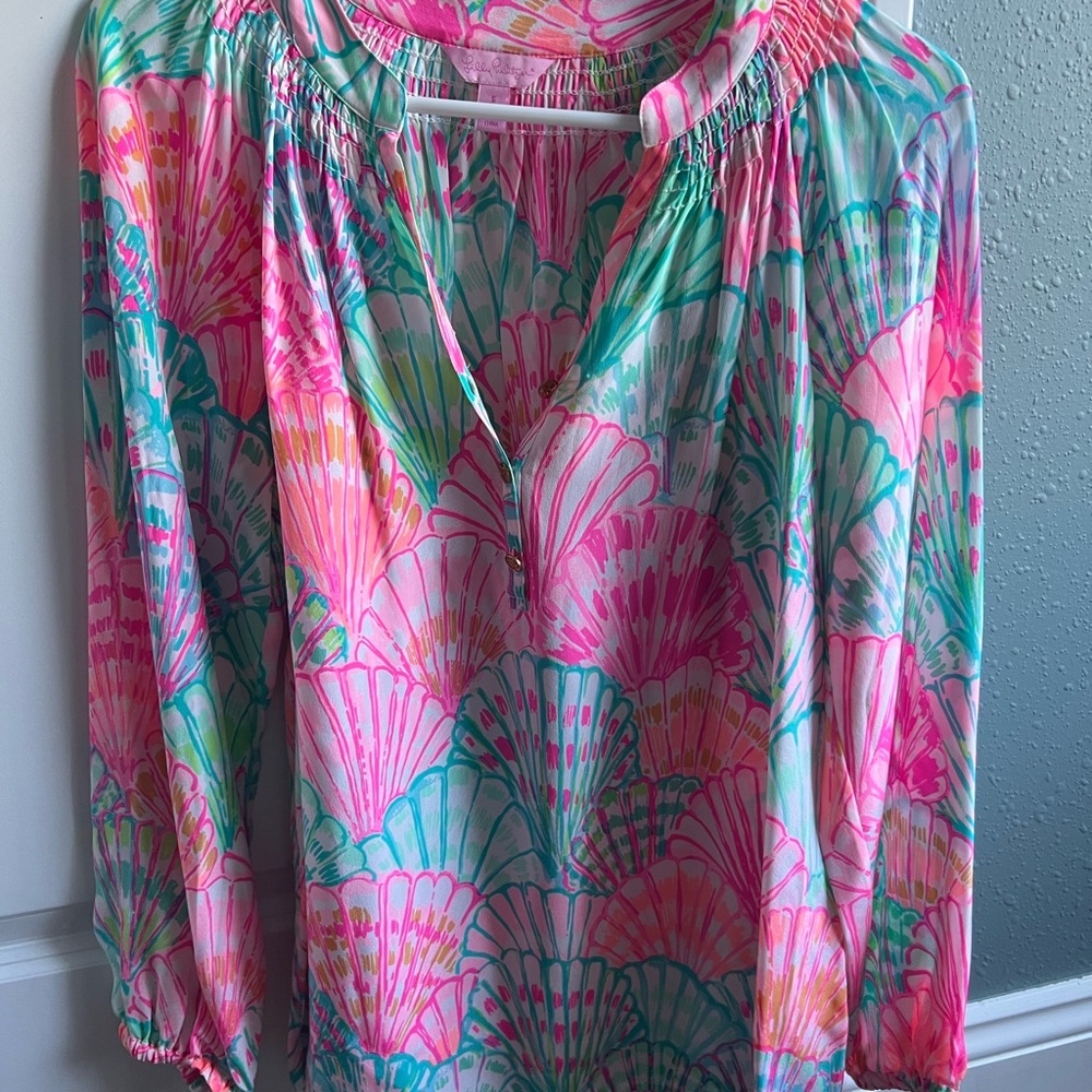 Lilly Pulitzer Pink and Blue Floral Top